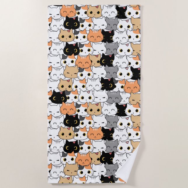Katzen Strandtuch (Vorderseite)