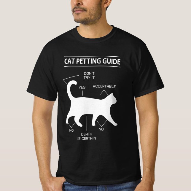Katzen-Streichleitfaden T-Shirt (Vorderseite)