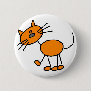 Katzen-Strichmännchen-Knopf Button