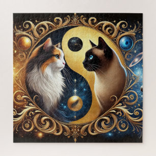 Katzen symbolisieren Balance mit einem Yin Yang
