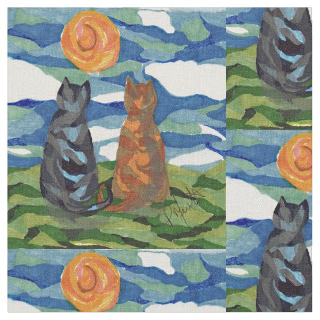 Katzen-Tag träumt Kunst Stoff (Nahaufnahme)