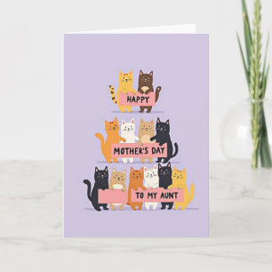 Katzen-Tanten-Tag-Pyramidenkarte Karte