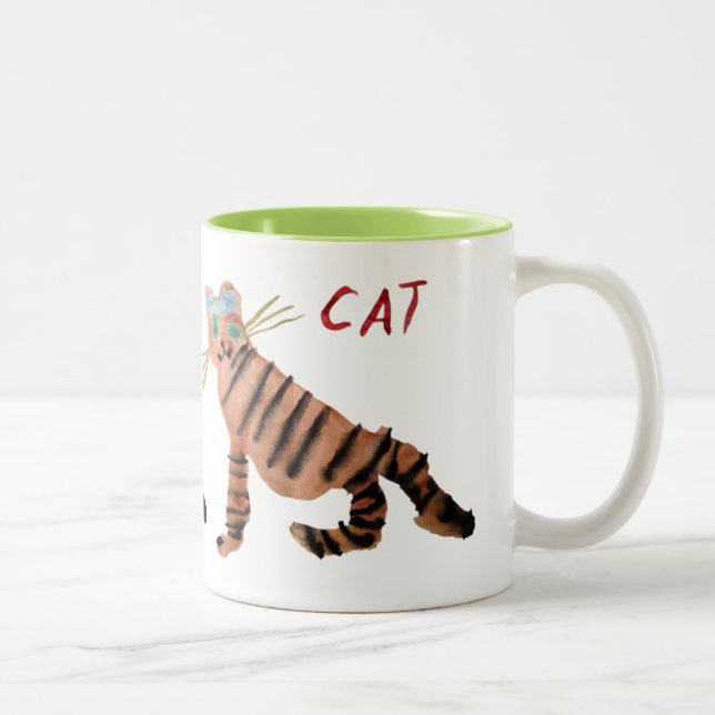 Katzen-Tasse Zweifarbige Tasse (Rechts)