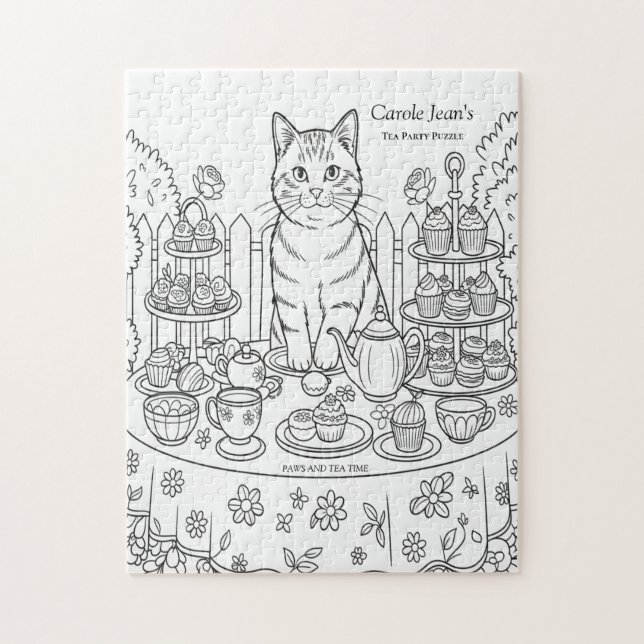 Katzen-Teeparty- & Süßigkeiten-Puzzle (Vertikal)