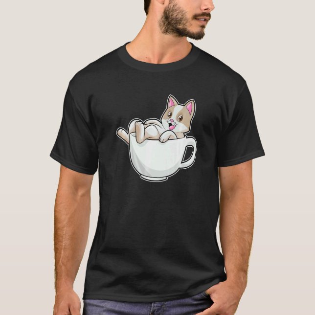Katzen-Teetasse T-Shirt (Vorderseite)