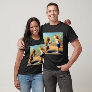 Katzen Tennis spielen T-Shirt