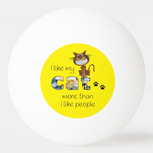 Katzen Tischtennisball (Vorderseite)