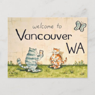 Katzen Touristen in Vancouver WA Postkarte