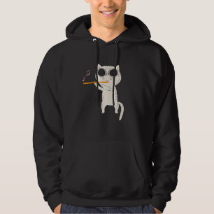 Katzen tragen eine Sonnenbrille und spielen Flute Hoodie