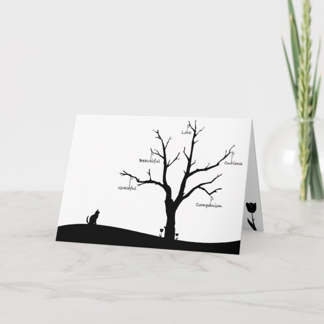 Katzen-Trauerfall-Karte Karte (Vorderseite)