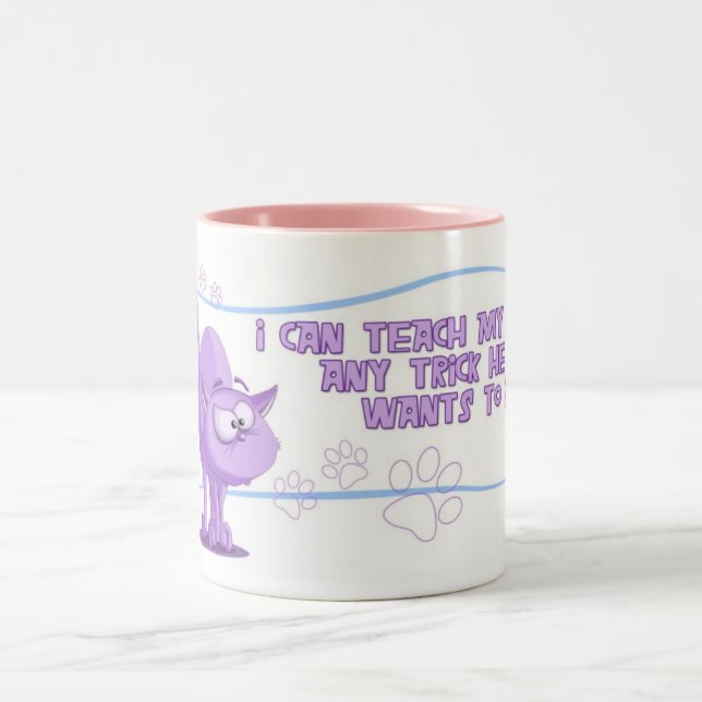 Katzen-Tricks Zweifarbige Tasse (Mittel)