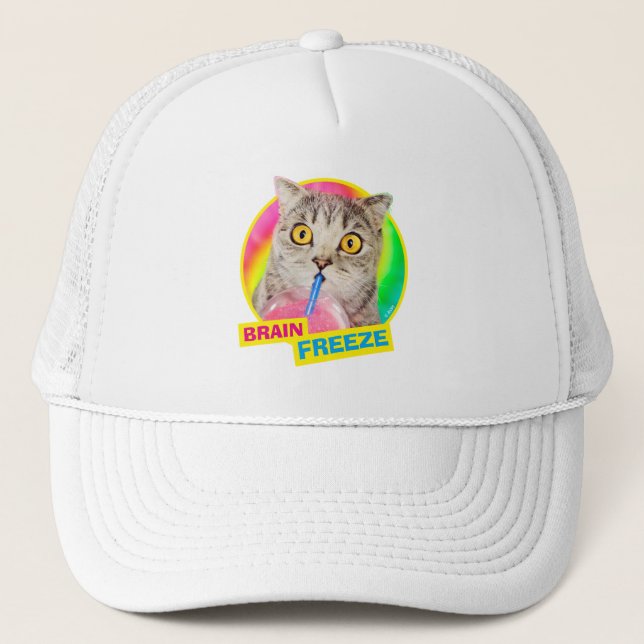 Katzen trinken Slushie Truckerkappe (Vorderseite)