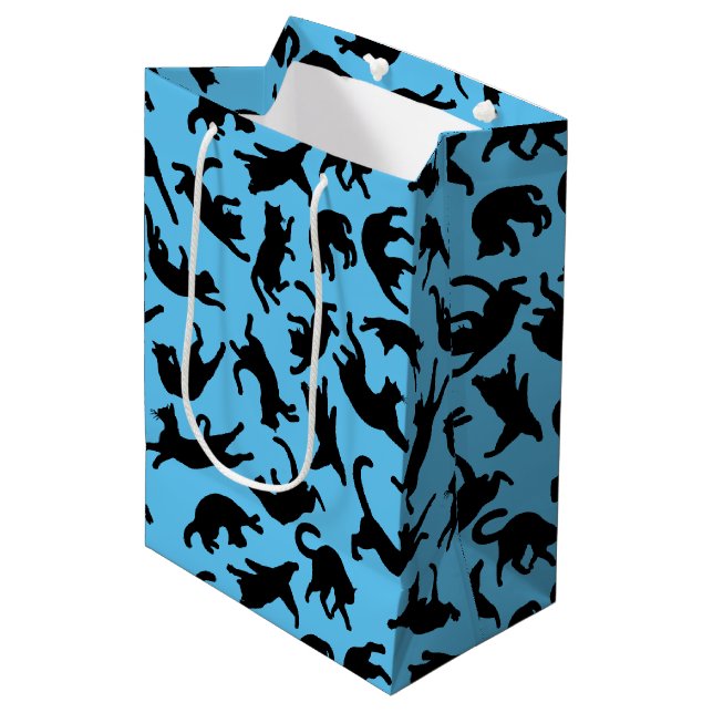 Katzen Tumbling Mittlere Geschenktüte (Vorderseite Schrägansicht)