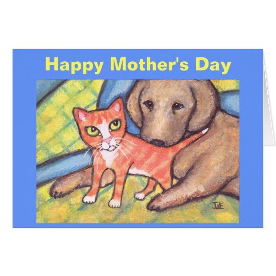 Katzen-u. -hundegruß-Karte der Mutter Tages Karte