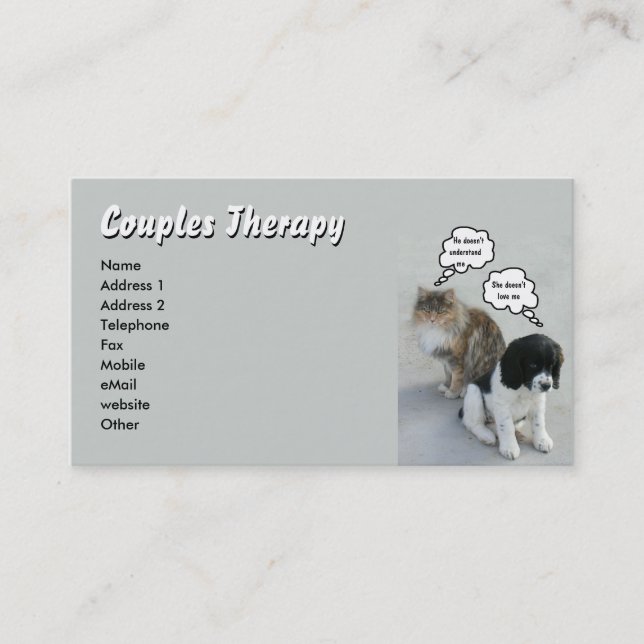 Katzen-u. Hundepaar-Therapie Visitenkarte (Vorderseite)