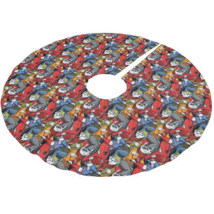 Katzen-u. Hunderoller-Muster Polyester Weihnachtsbaumdecke