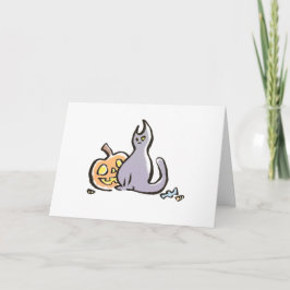 Katzen-u. Kürbislaterne-Gruß-Karte {Halloween} Karte