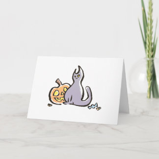 Katzen-u. Kürbislaterne-Gruß-Karte {Halloween} Karte