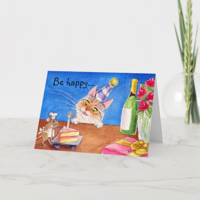 Katzen- u. Mäusegeburtstagskarte Karte (Vorderseite)