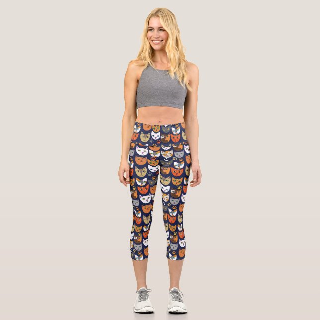 Katzen überall capri leggings (Vorderseite)