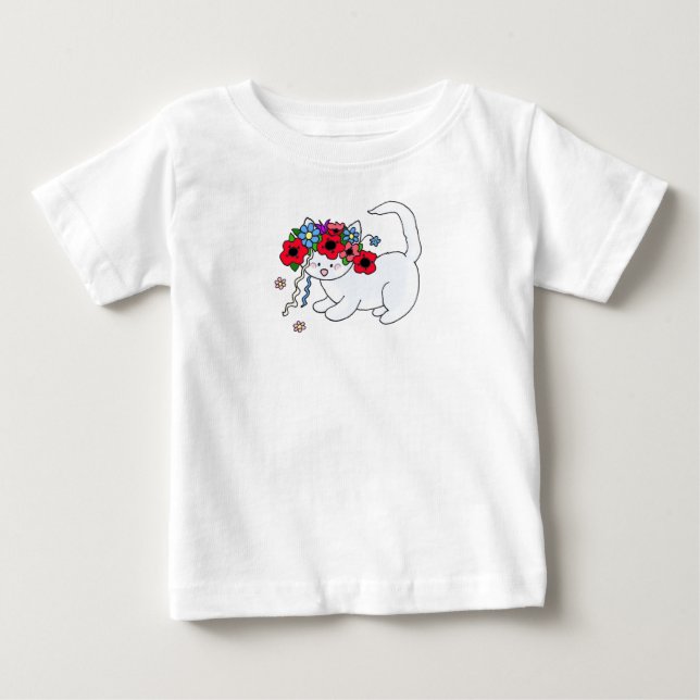 Katzen-Ukrainer-Volkskunst Baby T-shirt (Vorderseite)