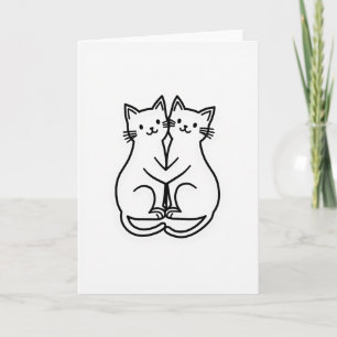 Katzen Umarmen Liebes Grußkarte Karte