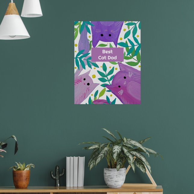Katzen und Äste Bester Tag Katze Papa Poster (Wohnzimmer 1)