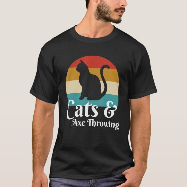 Katzen und Axtwerfen T-Shirt (Vorderseite)