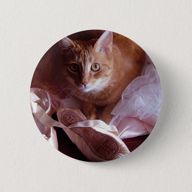 Katzen- und Ballett-Hausschuhe Button (Vorderseite)