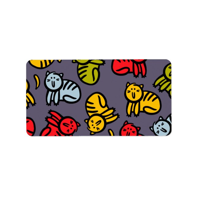 Katzen und Bananen Adressaufkleber (Vorne)