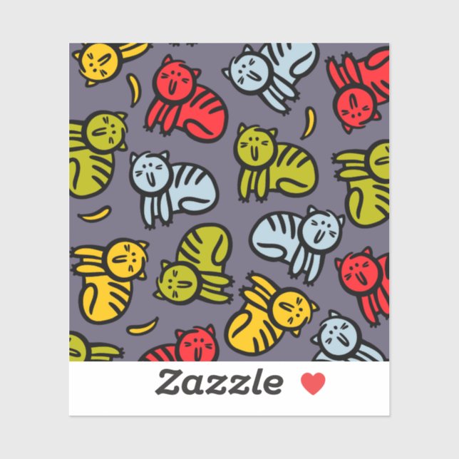 Katzen und Bananen Aufkleber (Blatt)