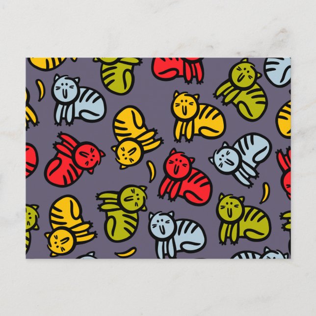 Katzen und Bananen Feiertagspostkarte (Vorderseite)