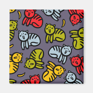 Katzen und Bananen Magnet