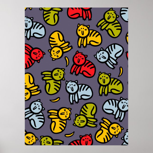 Katzen und Bananen Poster (Vorne)