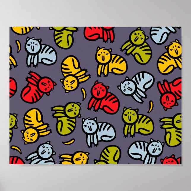 Katzen und Bananen Poster (Vorne)