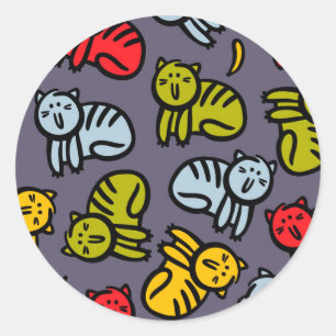 Katzen und Bananen Runder Aufkleber