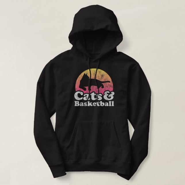 Katzen und Basketball - Männerkatze und -basketbal Hoodie (Design vorne)