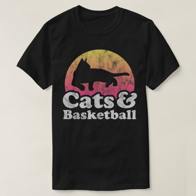 Katzen und Basketball - Männerkatze und -basketbal T-Shirt (Design vorne)