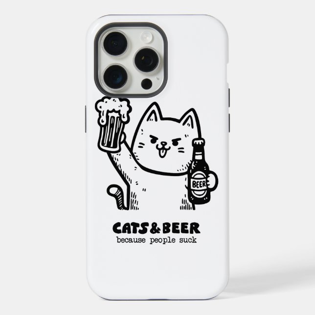 Katzen und Bier 1 iPhone 15 Pro Max Hülle (Rückseite)