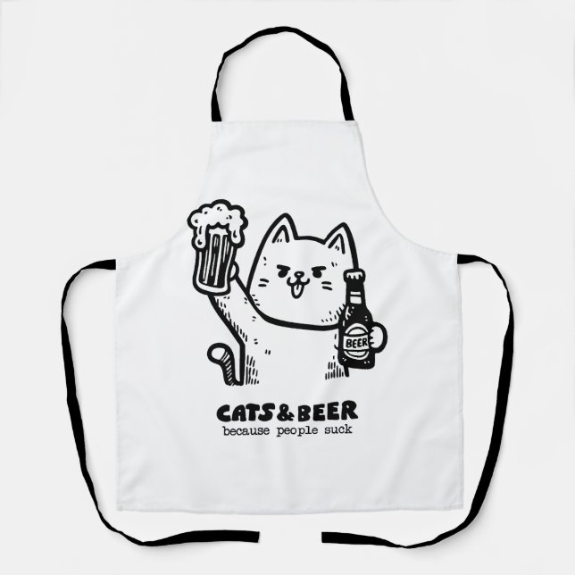 Katzen und Bier 1 Schürze (Vorderseite)