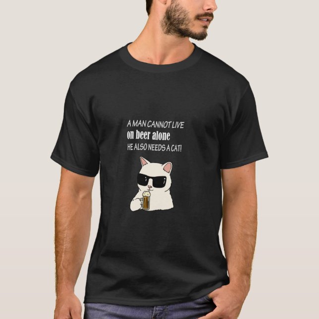 Katzen und Bier lustiger Spruch alles für Männerli T-Shirt (Vorderseite)