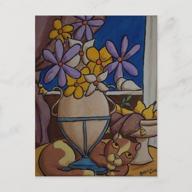 Katzen und Birnen Postkarte (Vorderseite)