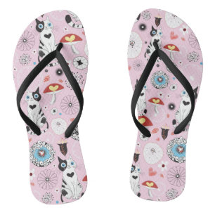 Katzen und Blume Flip Flops