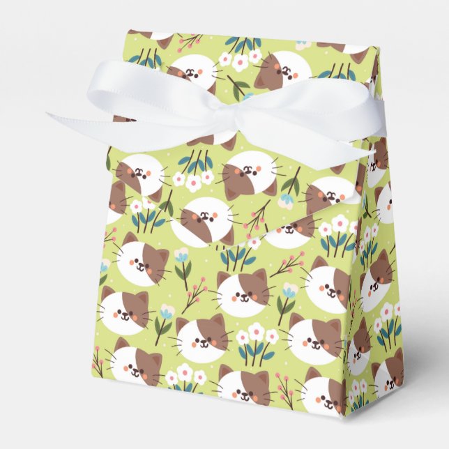 Katzen und Blume Geschenkschachtel (Vorderseite)