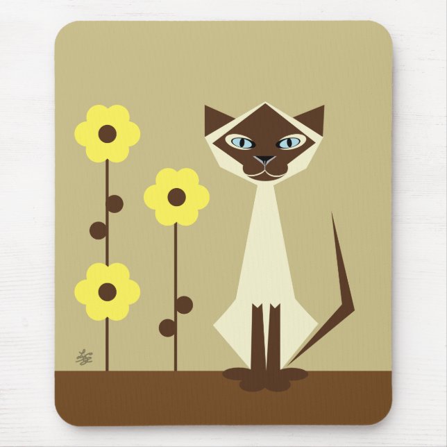 Katzen und Blume Mousepad (Vorne)