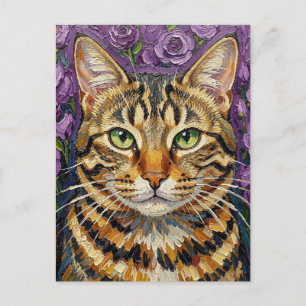 Katzen und Blumen   Nur Hallo sagen Postkarte