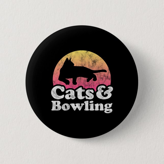 Katzen und Bowlinge, Katzen und Bowling von Männer Button (Vorderseite)