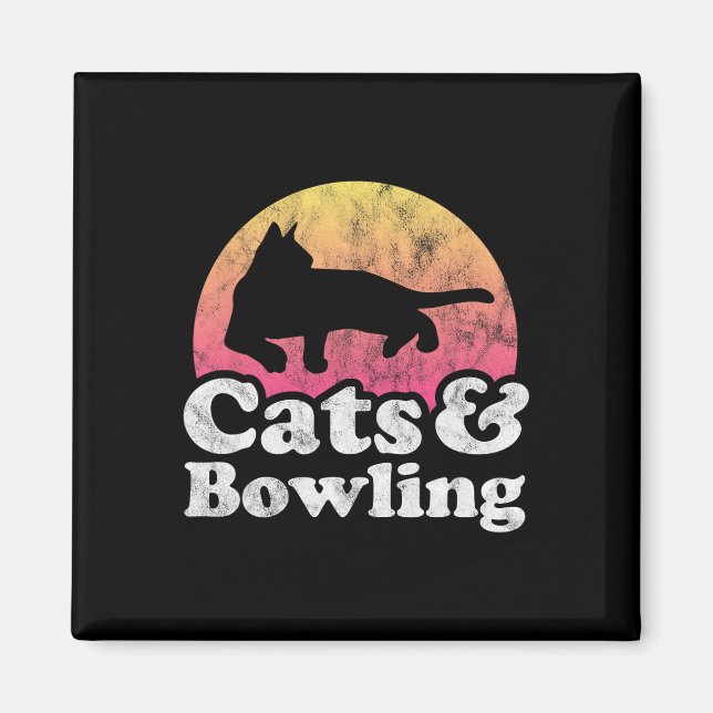 Katzen und Bowlinge, Katzen und Bowling von Männer Magnet (Vorne)