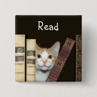 Katzen und Bücher Button