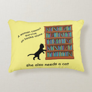 Katzen und Bücher Dekokissen